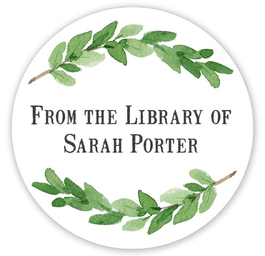 Two Sprigs Library Round Stickers